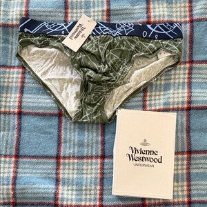 Vivienne Westwood Green and Blue Patterned Underwear New With Box